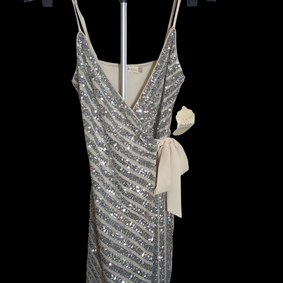 Altar'd State Silver and Cream Sequin Dress - Picture 1 of 4